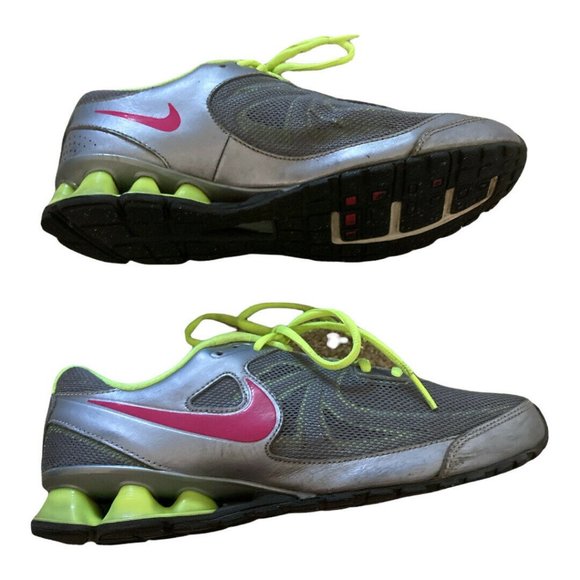 Nike Womens Reax Run 7 525755-001 Gray Yellow Running Shoes Lace Up Size 9 - Picture 11 of 12